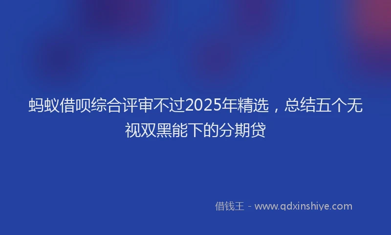 蚂蚁借呗综合评审不过2025年精选，总结五个无视双黑能下的分期贷