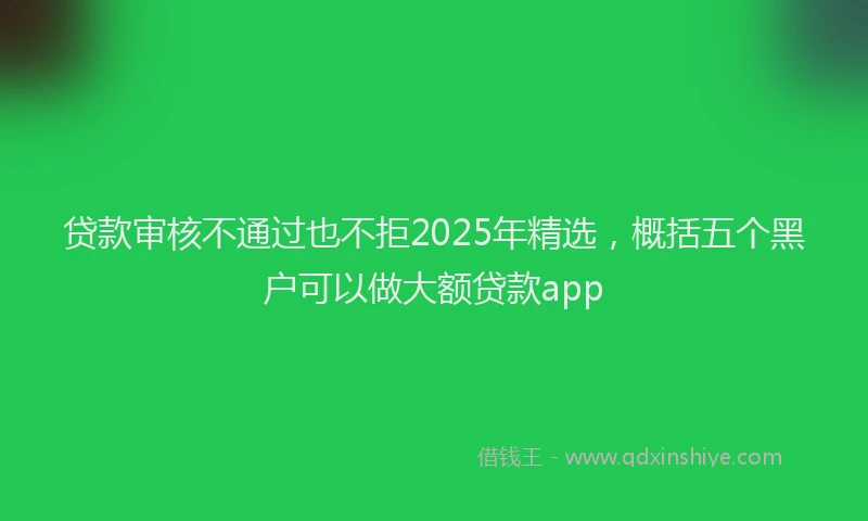 贷款审核不通过也不拒2025年精选，概括五个黑户可以做大额贷款app