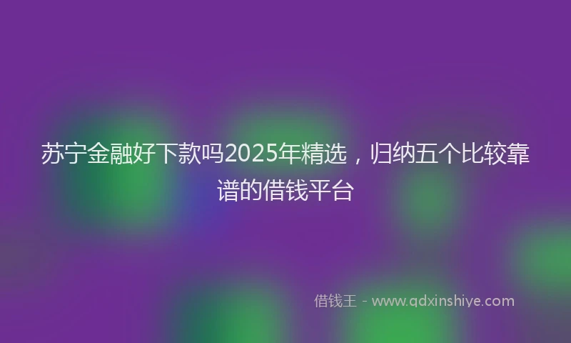 苏宁金融好下款吗2025年精选，归纳五个比较靠谱的借钱平台