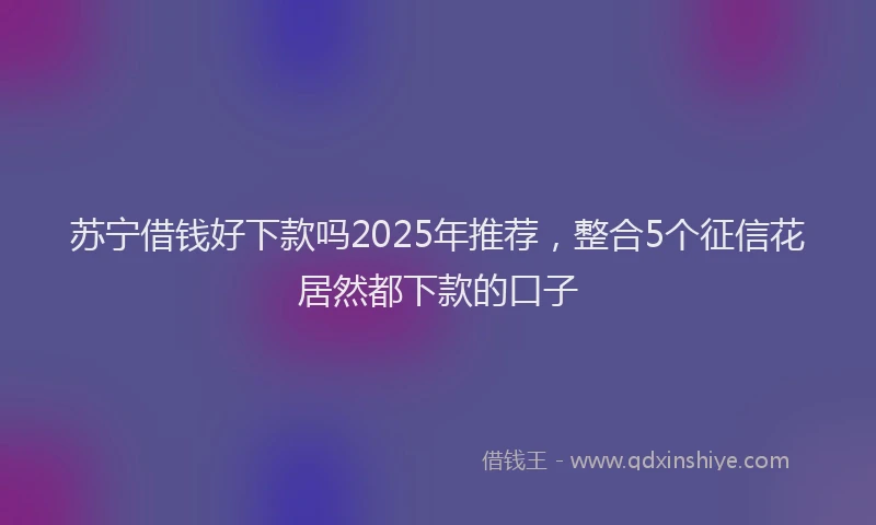 苏宁借钱好下款吗2025年推荐，整合5个征信花居然都下款的口子