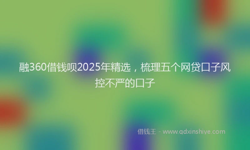 融360借钱呗2025年精选，梳理五个网贷口子风控不严的口子