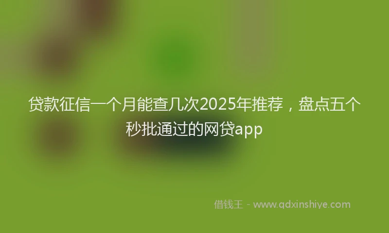 贷款征信一个月能查几次2025年推荐，盘点五个秒批通过的网贷app
