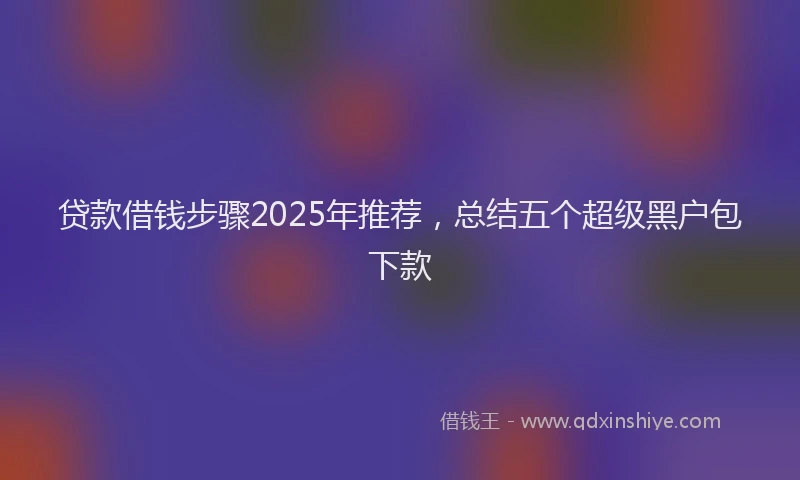 贷款借钱步骤2025年推荐，总结五个超级黑户包下款