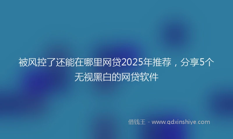 被风控了还能在哪里网贷2025年推荐，分享5个无视黑白的网贷软件