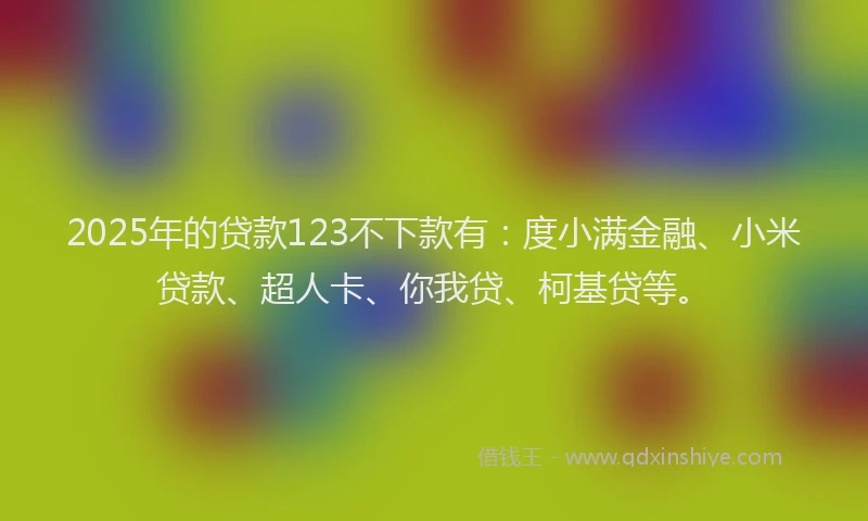 2025年的贷款123不下款有：度小满金融、小米贷款、超人卡、你我贷、柯基贷等。