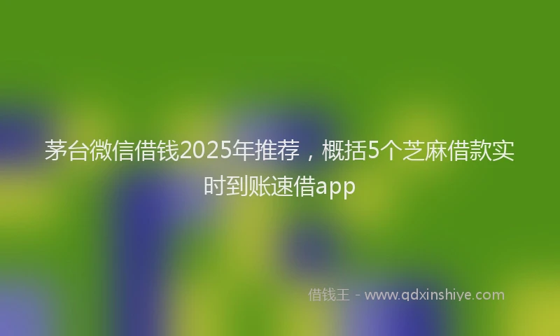 茅台微信借钱2025年推荐，概括5个芝麻借款实时到账速借app