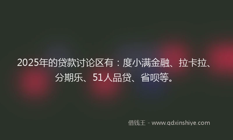 2025年的贷款讨论区有：度小满金融、拉卡拉、分期乐、51人品贷、省呗等。