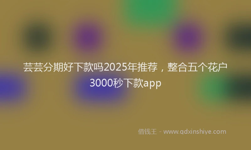 芸芸分期好下款吗2025年推荐，整合五个花户3000秒下款app