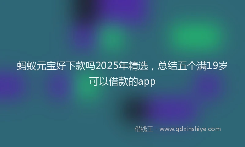 蚂蚁元宝好下款吗2025年精选，总结五个满19岁可以借款的app
