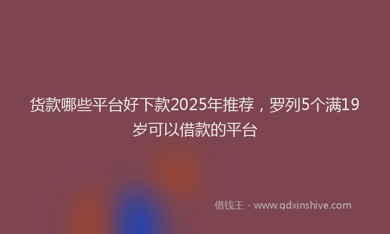 货款哪些平台好下款2025年推荐，罗列5个满19岁可以借款的平台