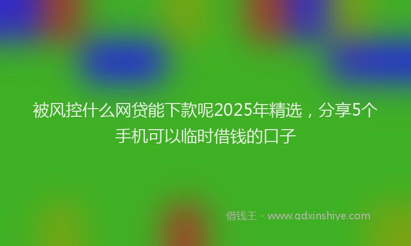 被风控什么网贷能下款呢2025年精选，分享5个手机可以临时借钱的口子
