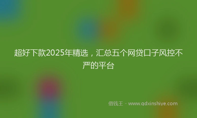 超好下款2025年精选，汇总五个网贷口子风控不严的平台
