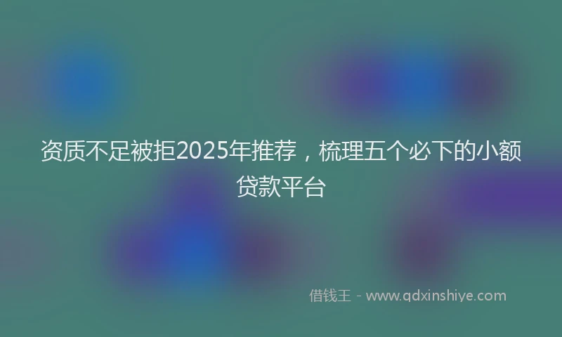 资质不足被拒2025年推荐，梳理五个必下的小额贷款平台