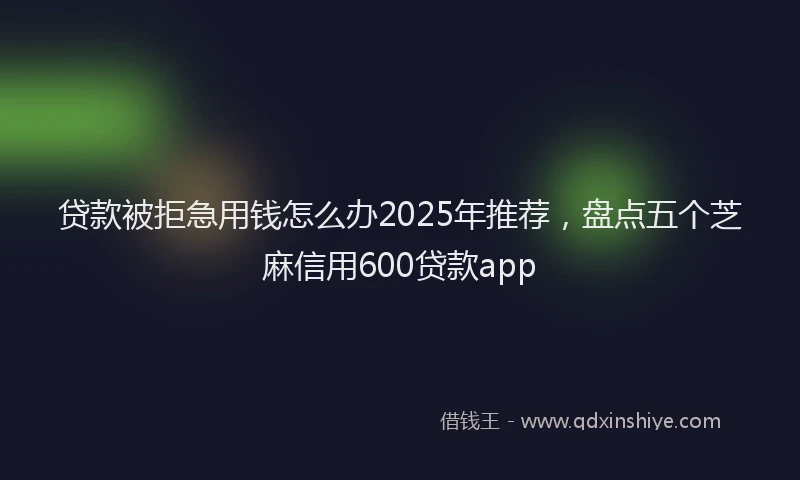 贷款被拒急用钱怎么办2025年推荐，盘点五个芝麻信用600贷款app