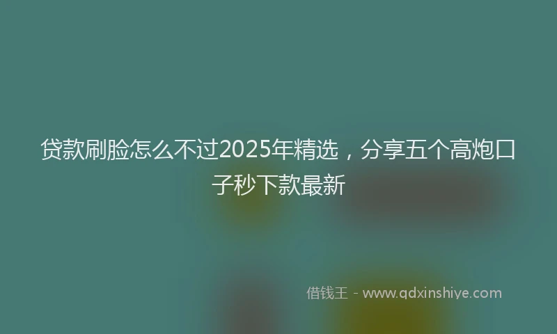 贷款刷脸怎么不过2025年精选，分享五个高炮口子秒下款最新