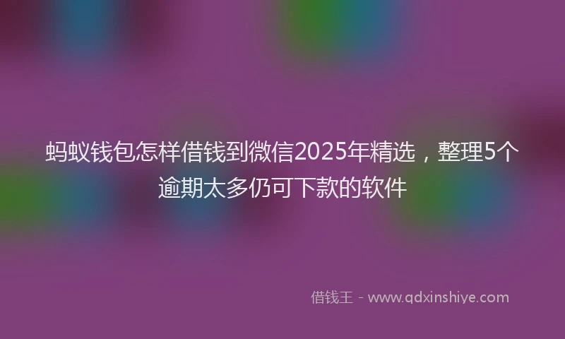 蚂蚁钱包怎样借钱到微信2025年精选，整理5个逾期太多仍可下款的软件