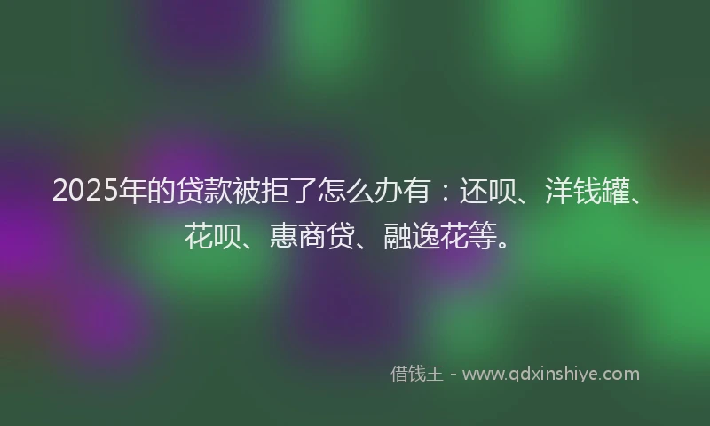 2025年的贷款被拒了怎么办有：还呗、洋钱罐、花呗、惠商贷、融逸花等。