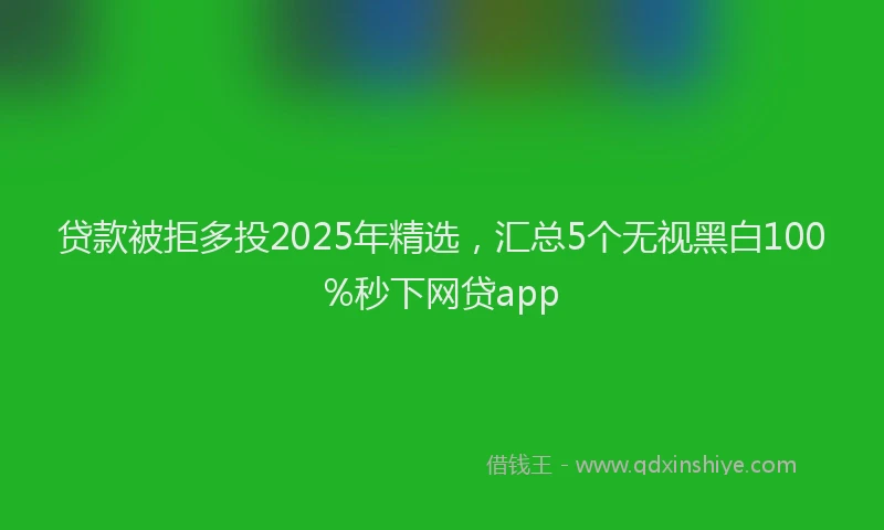 贷款被拒多投2025年精选，汇总5个无视黑白100%秒下网贷app