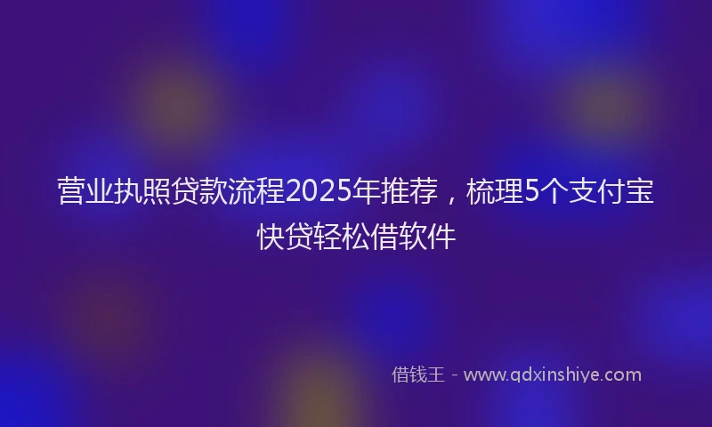 营业执照贷款流程2025年推荐，梳理5个支付宝快贷轻松借软件