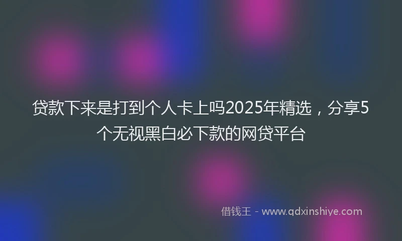 贷款下来是打到个人卡上吗2025年精选，分享5个无视黑白必下款的网贷平台