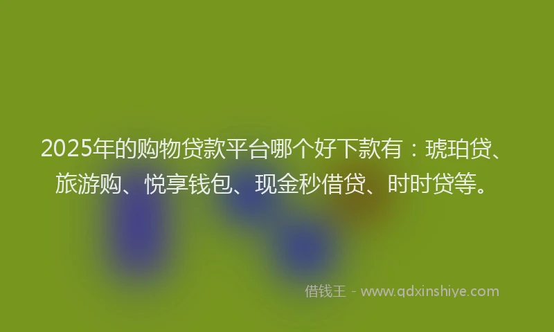 2025年的购物贷款平台哪个好下款有：琥珀贷、旅游购、悦享钱包、现金秒借贷、时时贷等。