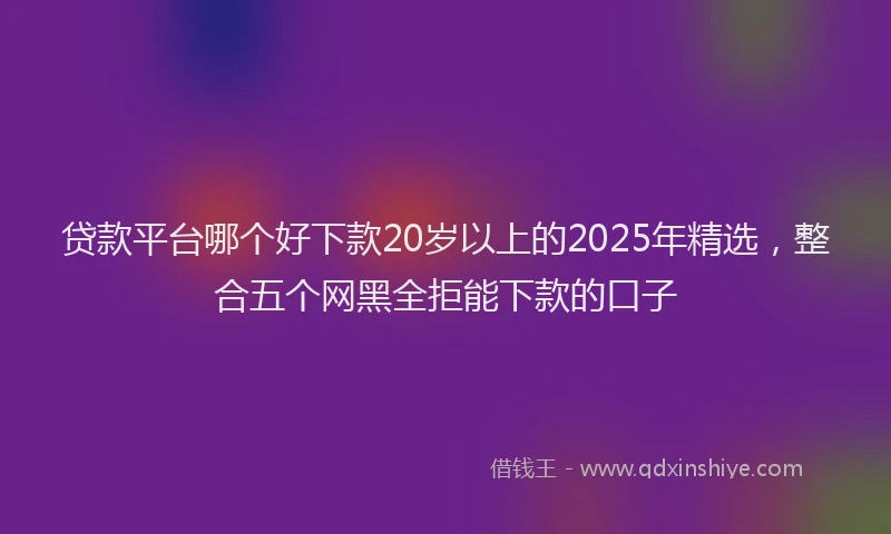 贷款平台哪个好下款20岁以上的2025年精选，整合五个网黑全拒能下款的口子
