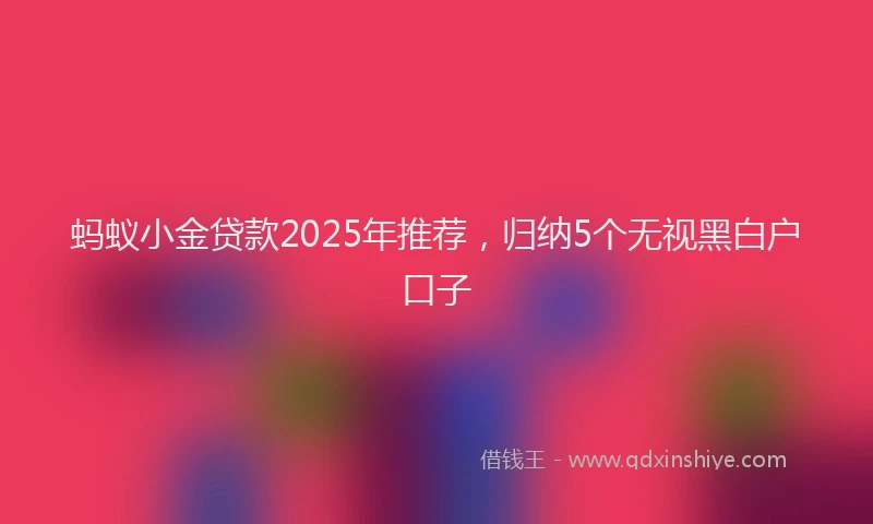 蚂蚁小金贷款2025年推荐，归纳5个无视黑白户口子