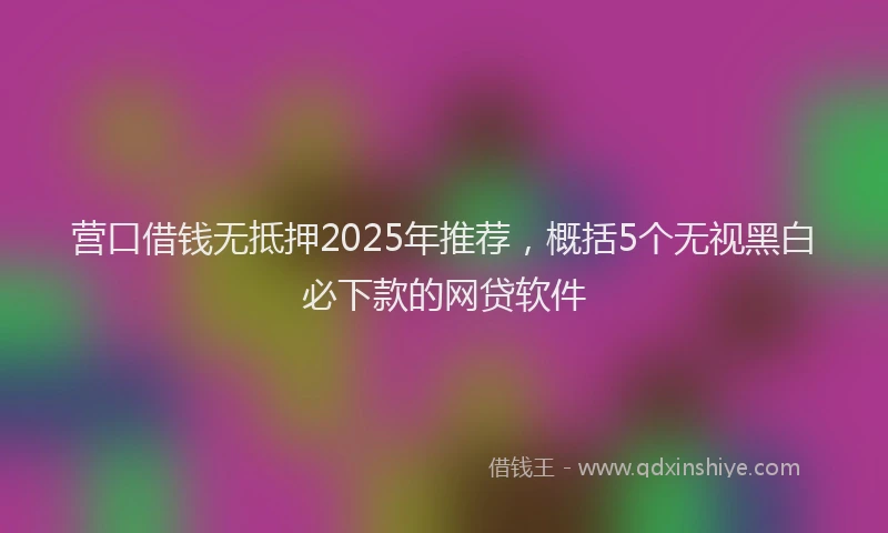 营口借钱无抵押2025年推荐，概括5个无视黑白必下款的网贷软件