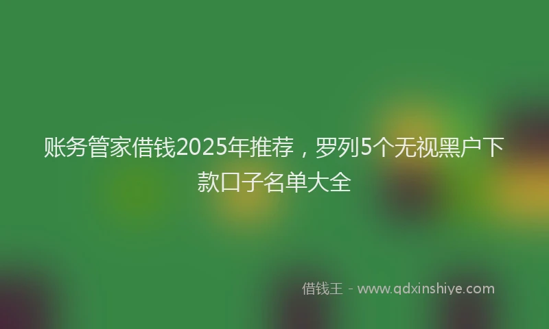 账务管家借钱2025年推荐，罗列5个无视黑户下款口子名单大全
