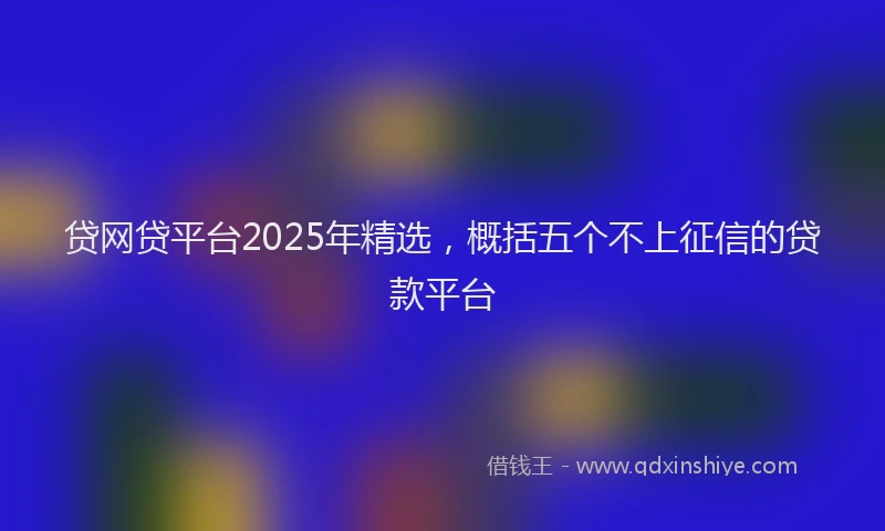 贷网贷平台2025年精选，概括五个不上征信的贷款平台