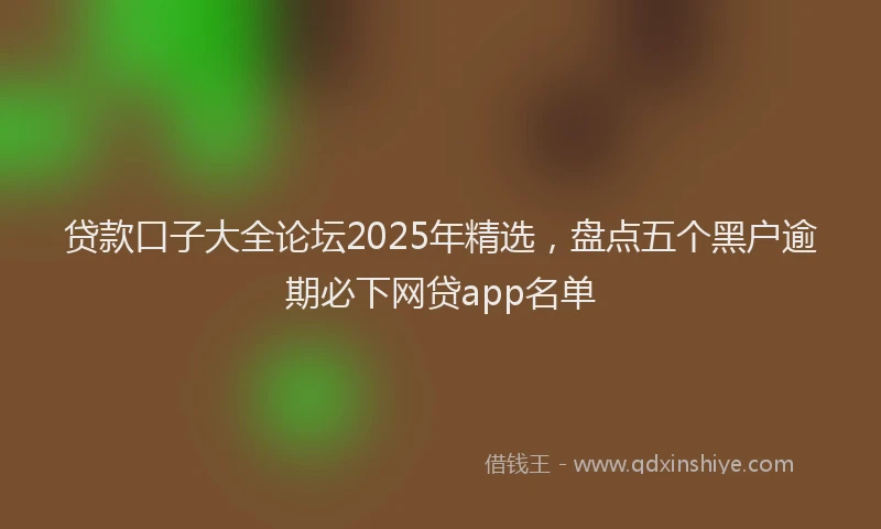 贷款口子大全论坛2025年精选，盘点五个黑户逾期必下网贷app名单