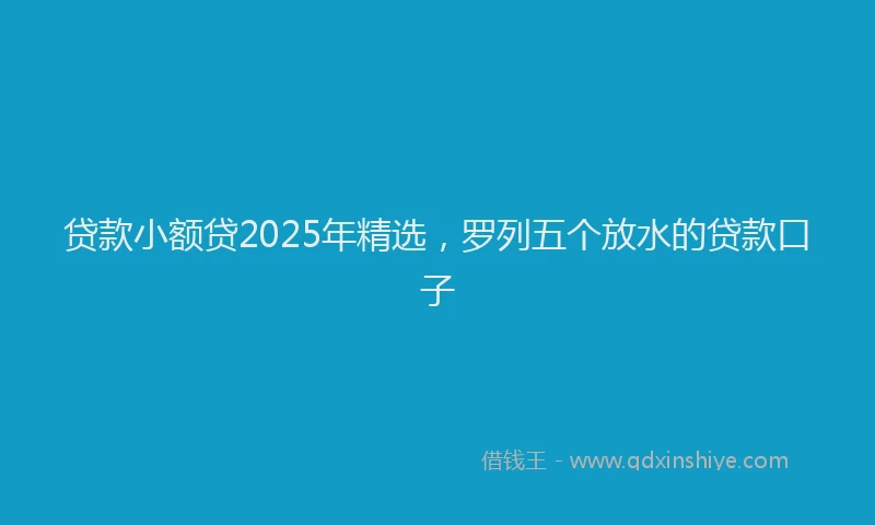 贷款小额贷2025年精选，罗列五个放水的贷款口子