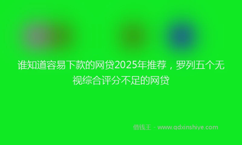 谁知道容易下款的网贷2025年推荐，罗列五个无视综合评分不足的网贷