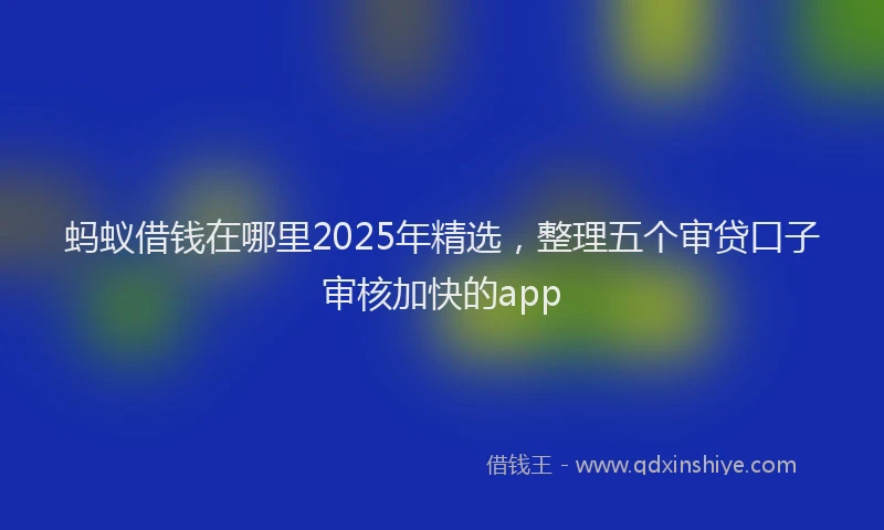 蚂蚁借钱在哪里2025年精选，整理五个审贷口子审核加快的app
