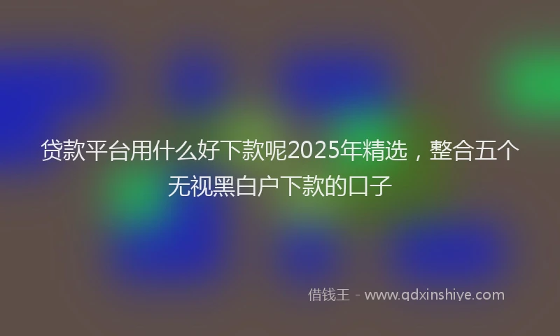 贷款平台用什么好下款呢2025年精选，整合五个无视黑白户下款的口子