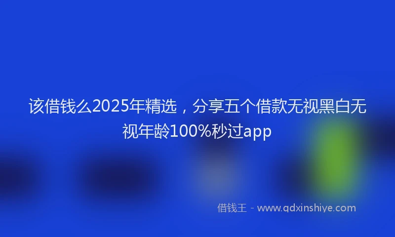 该借钱么2025年精选，分享五个借款无视黑白无视年龄100%秒过app