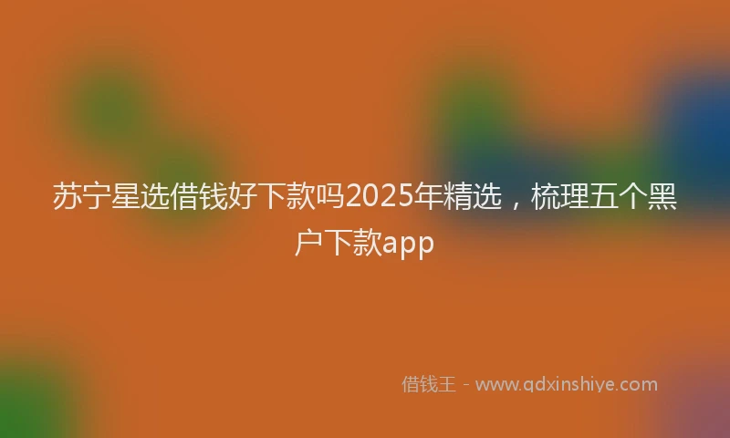 苏宁星选借钱好下款吗2025年精选，梳理五个黑户下款app