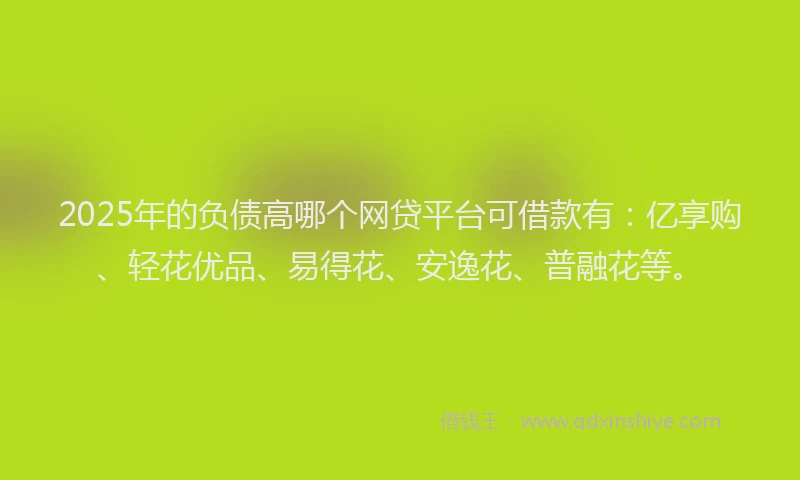 2025年的负债高哪个网贷平台可借款有：亿享购、轻花优品、易得花、安逸花、普融花等。