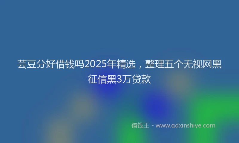 芸豆分好借钱吗2025年精选，整理五个无视网黑征信黑3万贷款