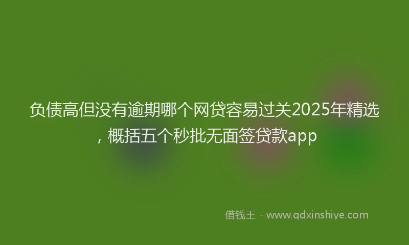 负债高但没有逾期哪个网贷容易过关2025年精选，概括五个秒批无面签贷款app
