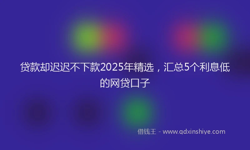 贷款却迟迟不下款2025年精选，汇总5个利息低的网贷口子
