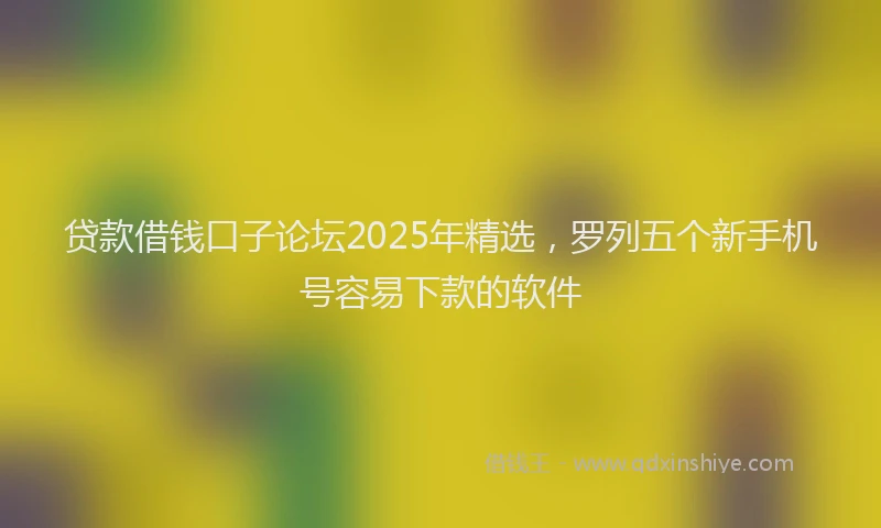 贷款借钱口子论坛2025年精选，罗列五个新手机号容易下款的软件