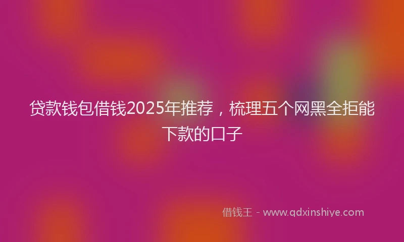 贷款钱包借钱2025年推荐，梳理五个网黑全拒能下款的口子