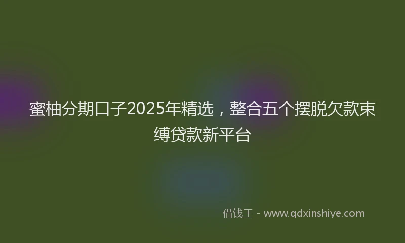 蜜柚分期口子2025年精选，整合五个摆脱欠款束缚贷款新平台