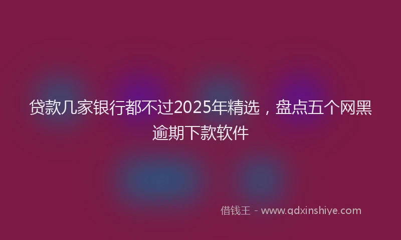 贷款几家银行都不过2025年精选，盘点五个网黑逾期下款软件