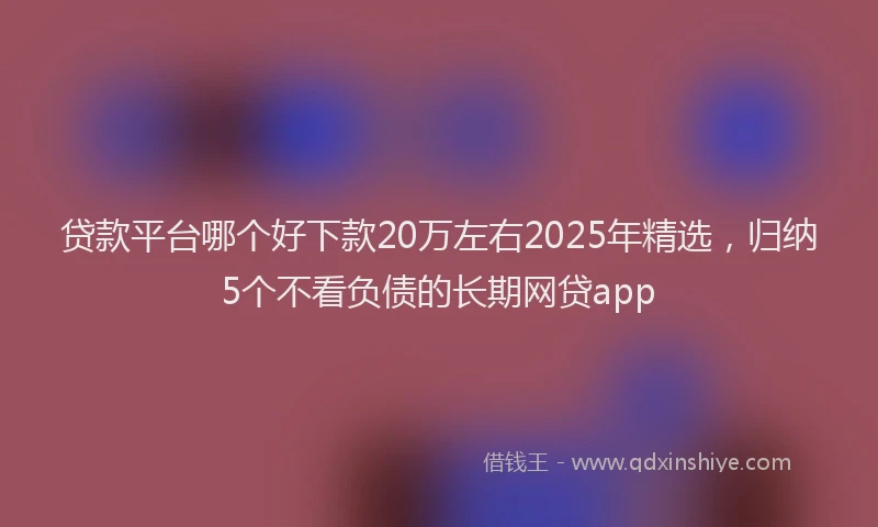 贷款平台哪个好下款20万左右2025年精选，归纳5个不看负债的长期网贷app