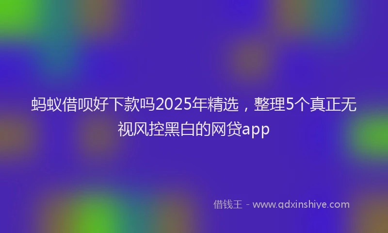 蚂蚁借呗好下款吗2025年精选，整理5个真正无视风控黑白的网贷app