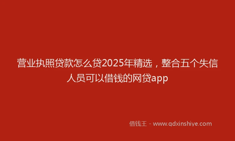 营业执照贷款怎么贷2025年精选，整合五个失信人员可以借钱的网贷app