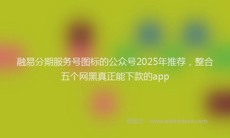 融易分期服务号图标的公众号2025年推荐，整合五个网黑真正能下款的app
