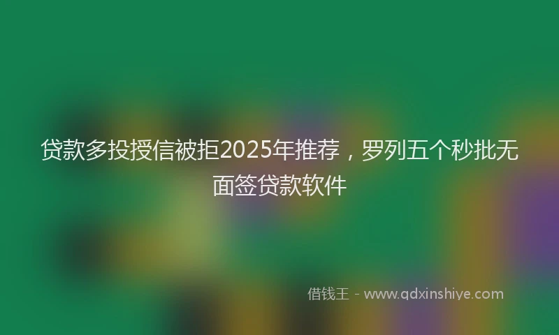 贷款多投授信被拒2025年推荐，罗列五个秒批无面签贷款软件